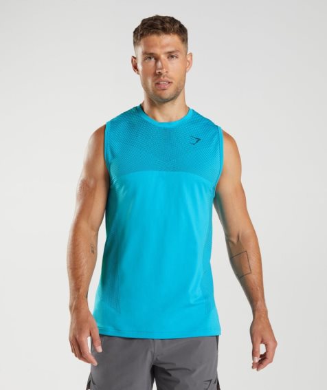 Podkoszulki Gymshark Apex Seamless Męskie Niebieskie | PL 513DHA